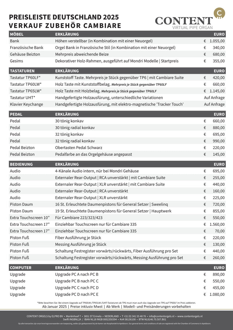 Orgel Content Cambiare 312
